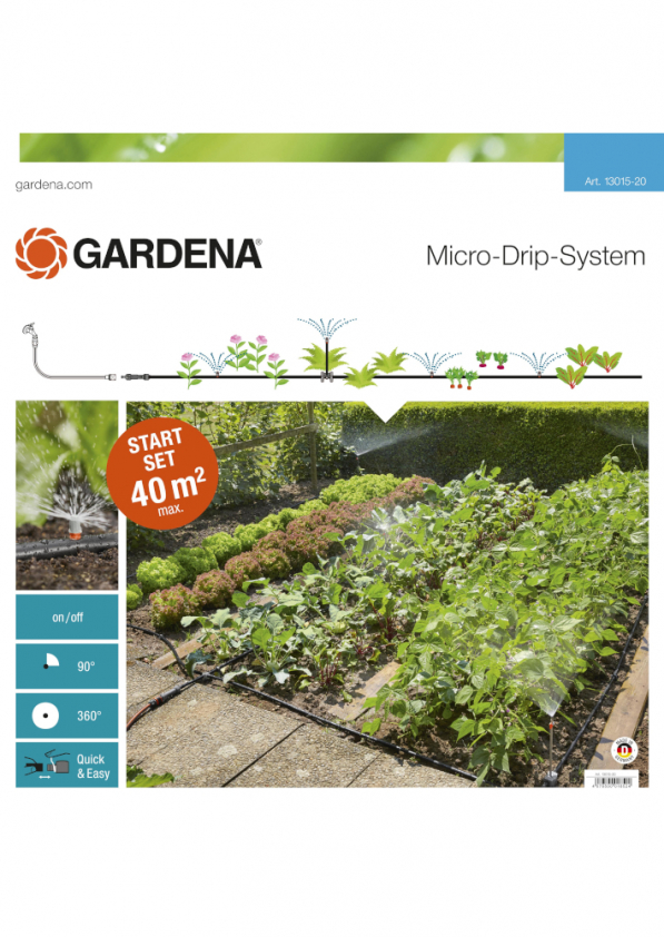 GARDENA Micro Drip System Flower Bed 39 el. szary - zestaw do nawadniania roślin