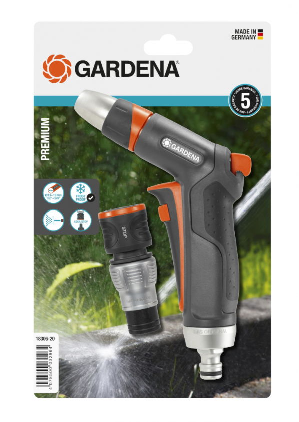 GARDENA Original System Premium czarny - pistolet do podlewania / zraszający z szybkozłączką