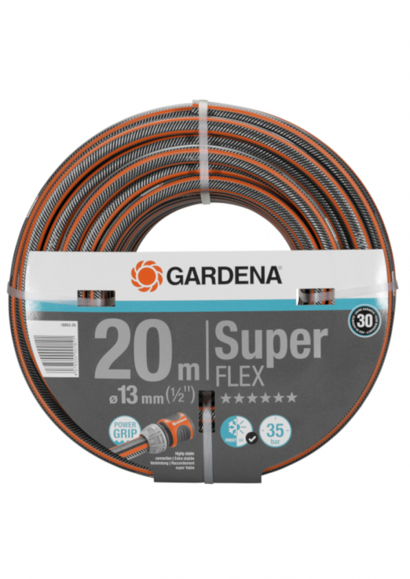 GARDENA Premium Super Flex 20 m czarno-pomarańczowy - wąż ogrodowy 