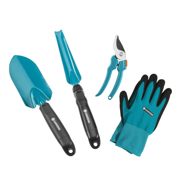 GARDENA Starter Kit 5 el. - zestaw narzędzi ogrodowych z rękawiczkami ogrodowymi