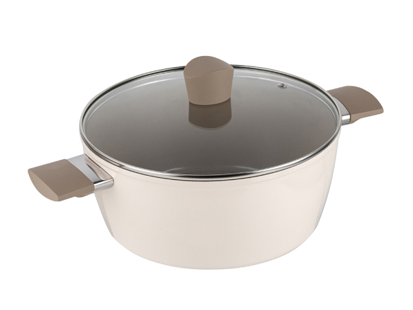 Garnek aluminiowy nieprzywierający z pokrywką FLORINA MOKKA 24 cm 3,6 l