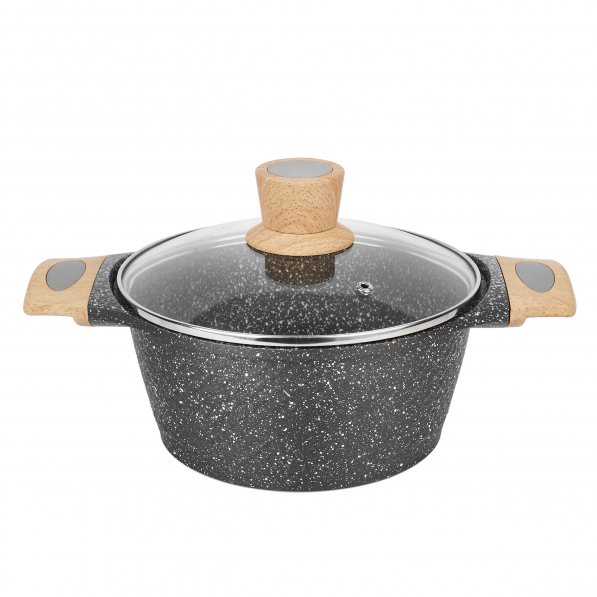 Garnek aluminiowy z pokrywką STARKE PRO ASHEN GRANITE 4,2 l