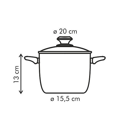 TESCOMA Presto wysoki 3,5 l czarny - garnek aluminiowy z pokrywką