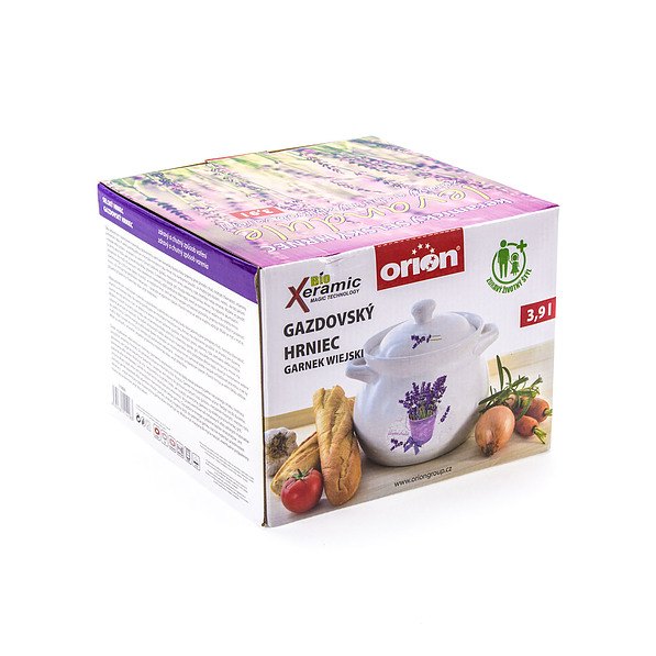 Garnek ceramiczny z pokrywką BIOXERAMIC LAWENDA BIAŁY 3,9 l