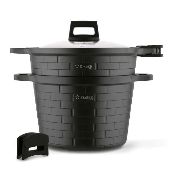 Garnek do gotowania na parze nieprzywierający STARKE PRO BRICK MARBLE 6,3 l