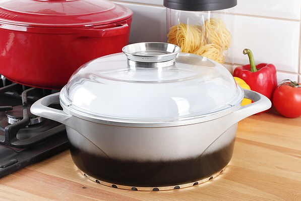 Garnek aluminiowy z pokrywką STARKE PROVA SZARY 5,6 l