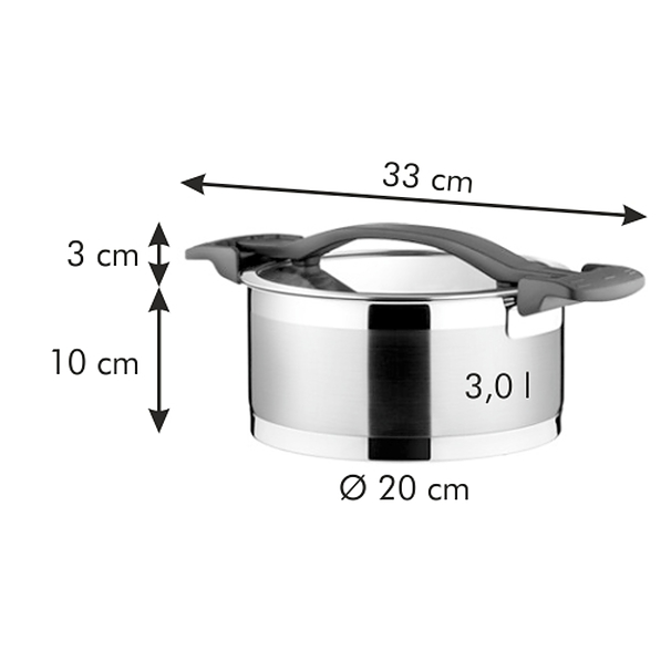 TESCOMA Ultima niski 3 l - garnek ze stali nierdzewnej z pokrywką