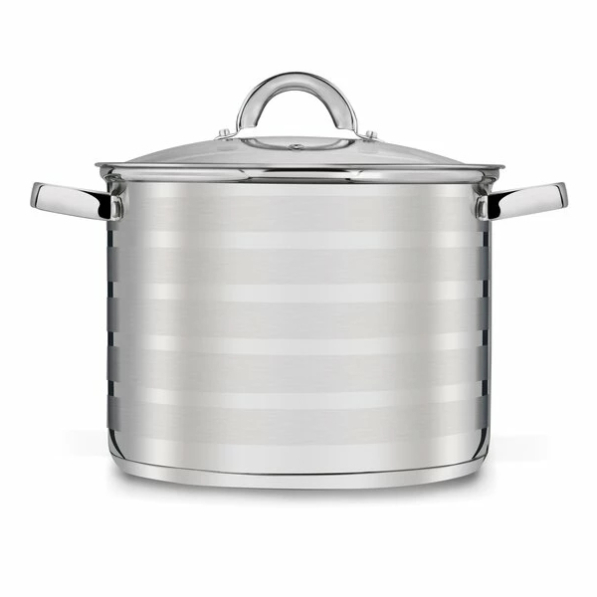 Garnek ze stali nierdzewnej z pokrywką TADAR PASKI 10 l 
