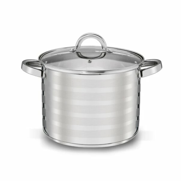 Garnek ze stali nierdzewnej z pokrywką TADAR PASKI 8 l 