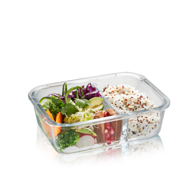 GEFU Milo 0,8 l - lunch box / śniadaniówka szklana dwukomorowa
