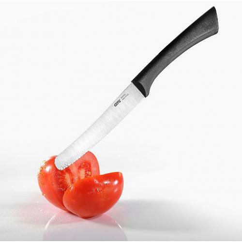 GEFU Senso 11 cm czarny - nóż do pomidorów stalowy