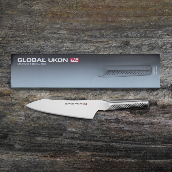 GLOBAL Ukon 18 cm - japoński nóż szefa kuchni ze stali nierdzewnej