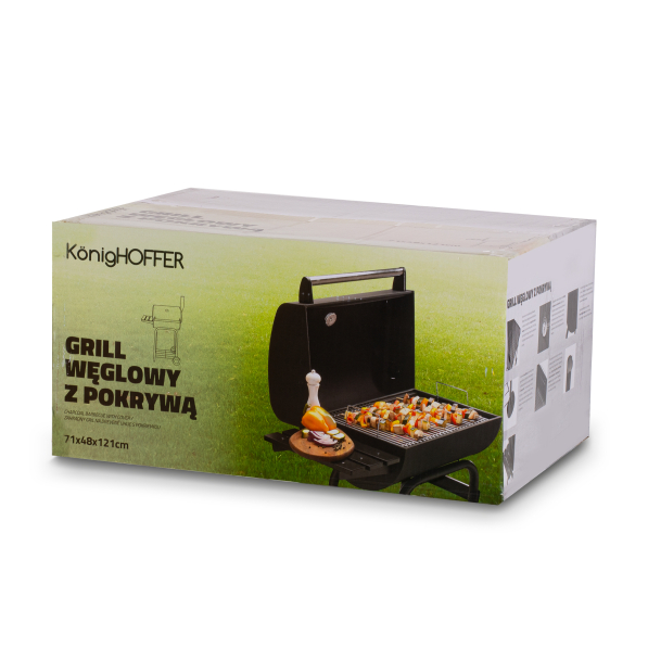 Grill ogrodowy stalowy z pokrywą KONIGHOFFER