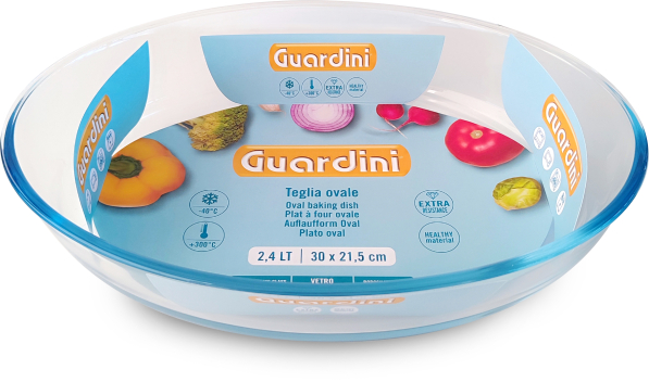 GUARDINI 30 x 21,5 cm - naczynie żaroodporne do zapiekania owalne szklane