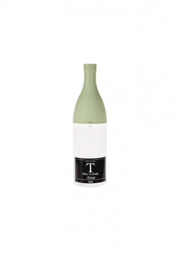HARIO Aisne Filter-in Bottle 0,8 l zielona - butelka na wodę szklana z filtrem do herbaty na zimno
