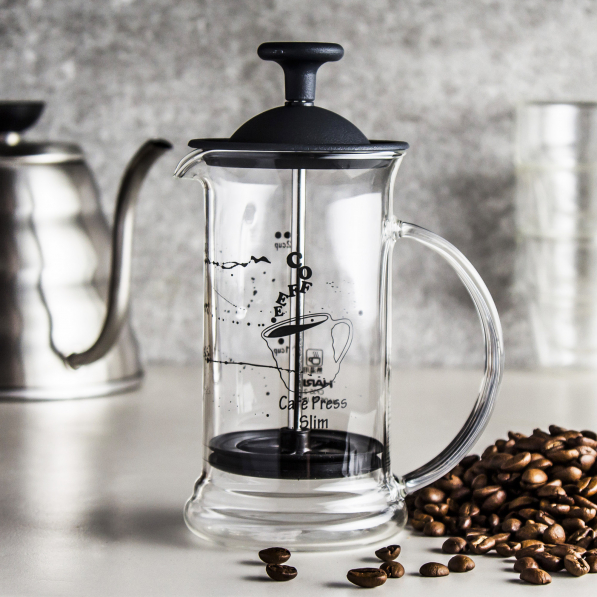 HARIO Cafe Press Slim Black 0,24 l - french press / zaparzacz do kawy tłokowy szklany