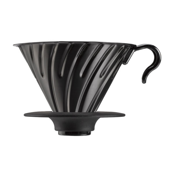 HARIO Drip V60-02 - dripper do kawy metalowy z podstawką