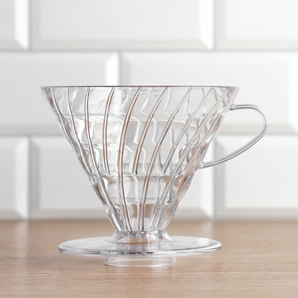 HARIO Dripper Clear V60-01 - dripper do kawy plastikowy z miarką