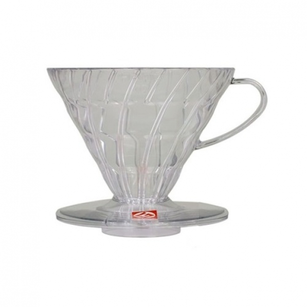 HARIO Dripper Clear V60-02 - dripper do kawy plastikowy z miarką