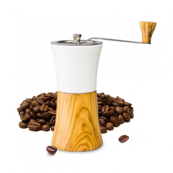 HARIO Mill Olive Wood beżowy - młynek do kawy ręczny ceramiczny