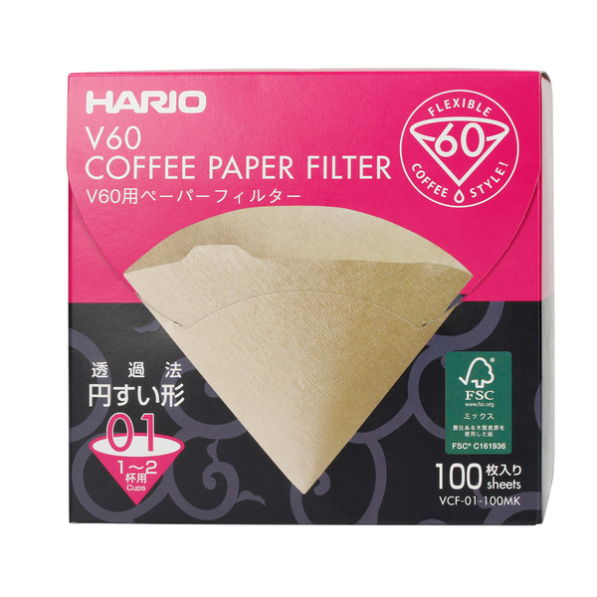 HARIO Misarashi V60-01 100 szt. - filtry papierowe do kawy