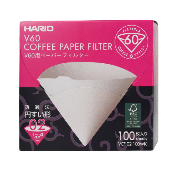 HARIO V60-02 100 szt. - filtry papierowe do kawy