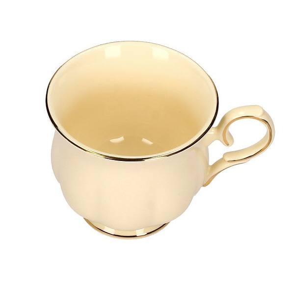 Filiżanka do kawy i herbaty porcelanowa ze spodkiem DUO ROYAL KREMOWA 250 ml