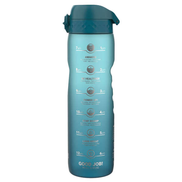 ION8 Recyclon Gradient Blue Motivator 1 l - bidon / butelka motywacyjna na wodę z godzinami