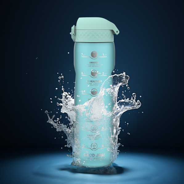 ION8 Sonic Blue Motivator 1,1 l - bidon / butelka motywacyjna na wodę z godzinami