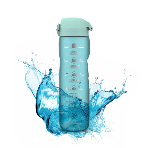 ION8 Sonic Blue Motivator 1,1 l - bidon / butelka motywacyjna na wodę z godzinami