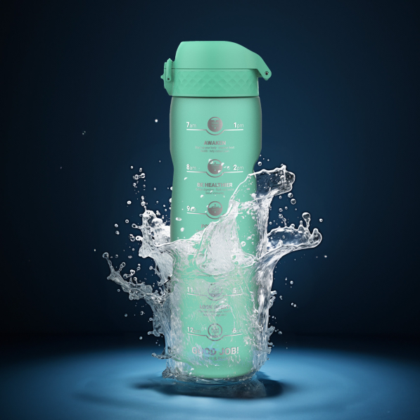 ION8 Teal Motivator 1,1 l - bidon / butelka motywacyjna na wodę z godzinami
