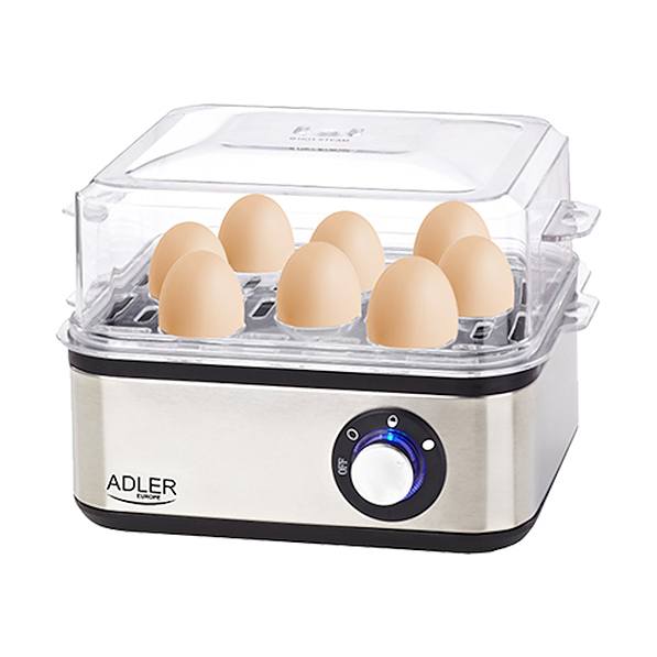 ADLER Eight Eggs 500 W - jajowar / garnek elektryczny do jajek stalowy