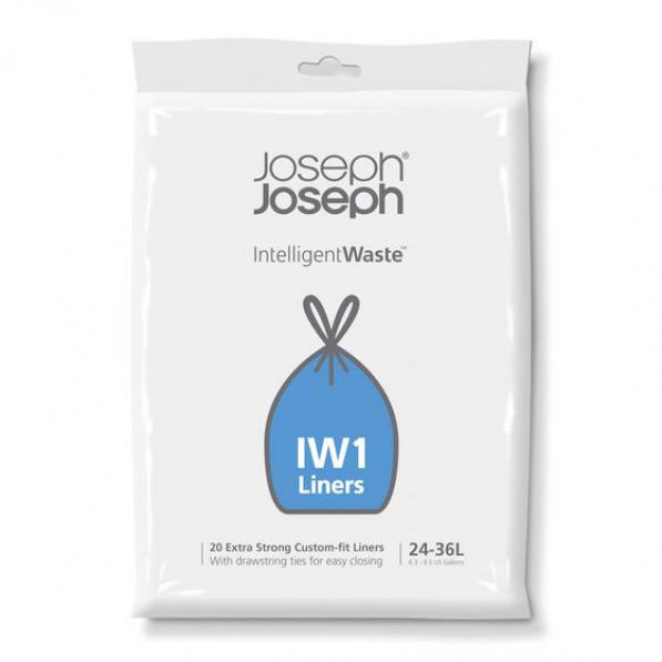 JOSEPH JOSEPH Intelligent Waste 24-36 l 20 szt. czarne - worki na śmieci plastikowe z taśmą