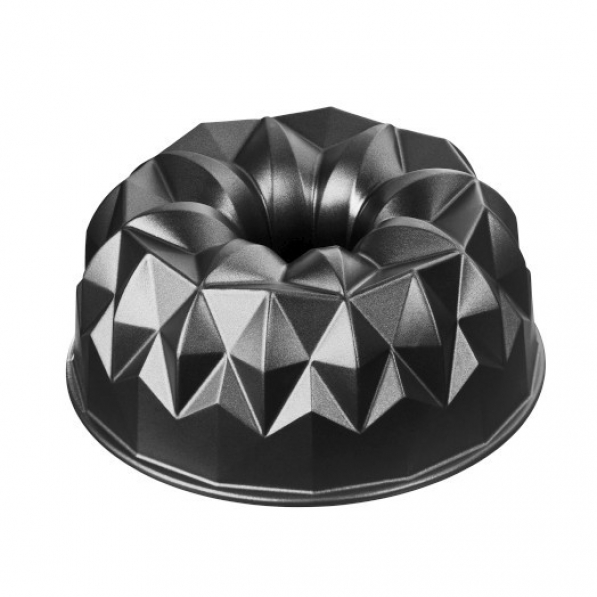 KAISER Inspiration Geometric 25 cm czarna - forma do babki z tuleją stalowa 