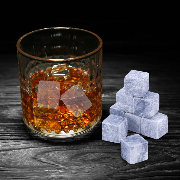 Kamienie / Kostki do whisky i drinków wielorazowego użytku KAMILLE 9 szt.