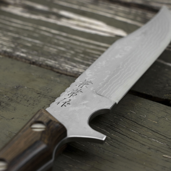KANETSUNE SEKI Seseragi Clip 12,5 cm - japoński nóż survivalowy ze stali wysokowęglowej w etui / pochwie