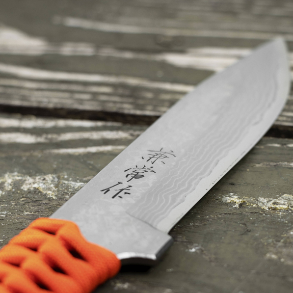 KANETSUNE SEKI Shu-Karasu Bokashi 12,5 cm - japoński nóż survivalowy ze stali wysokowęglowej z etui / pochwą