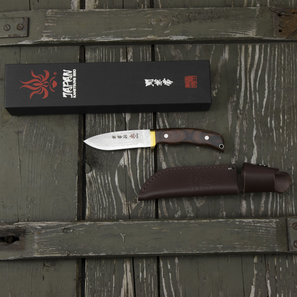 KANETSUNE SEKI Subaru Drop Point 10 cm - japoński nóż survivalowy ze stali nierdzewnej w etui / pochwie