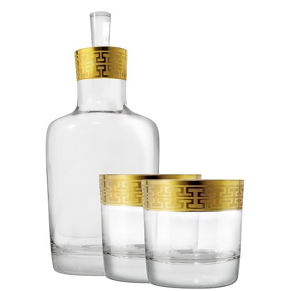 Karafka kryształowa z 2 szklankami ZWIESEL HOMMAGE GOLD CLASSIC 0,5 l
