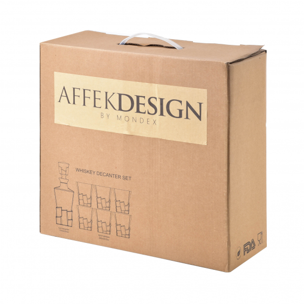 Karafka szklana z 6 szklankami AFFEK DESIGN EVA CUBES 0,73 l