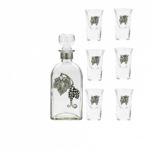 Karafka szklana z kieliszkami GRAPES BOTTLE 0,5 l