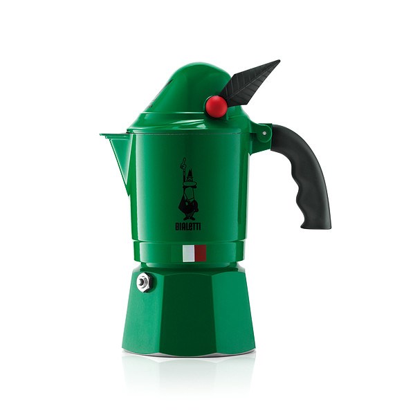BIALETTI Break Alpina na 3 filiżanki espresso (3 tz) ciemnozielona - kawiarka aluminiowa ciśnieniowa