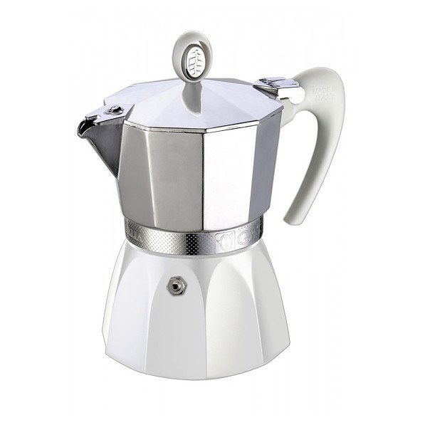 GAT Diva 3 filiżanki espresso (3 tz) biała - kawiarka aluminiowa ciśnieniowa