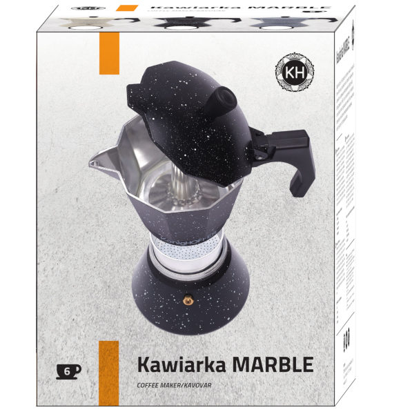 Kawiarka aluminiowa ciśnieniowa KONIGHOFFER GREY STONE MARBLE na 6 filiżanek espresso (6 tz)