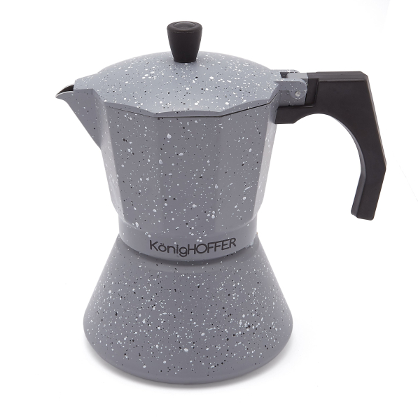 Kawiarka aluminiowa ciśnieniowa KONIGHOFFER GREY STONE MARBLE na 6 filiżanek espresso (6 tz)
