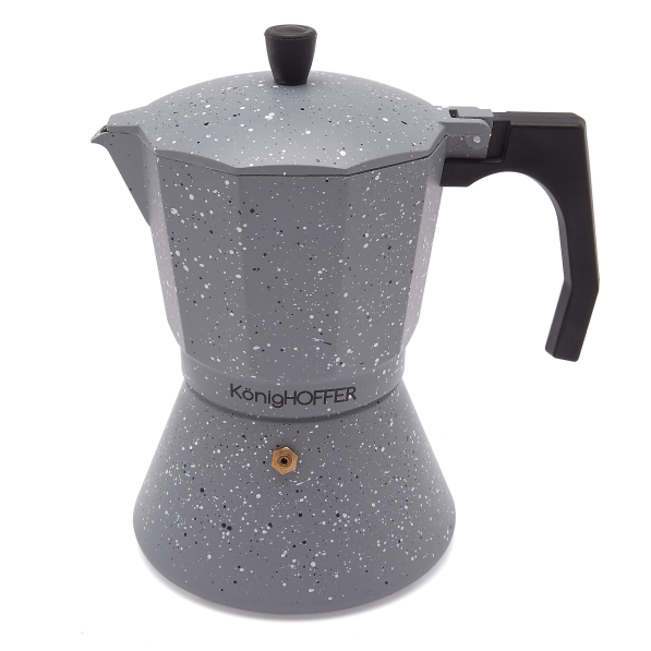 Kawiarka aluminiowa ciśnieniowa KONIGHOFFER GREY STONE MARBLE na 9 filiżanek espresso (9 tz)