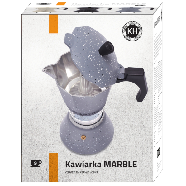 Kawiarka aluminiowa ciśnieniowa KONIGHOFFER GREY STONE MARBLE na 9 filiżanek espresso (9 tz)