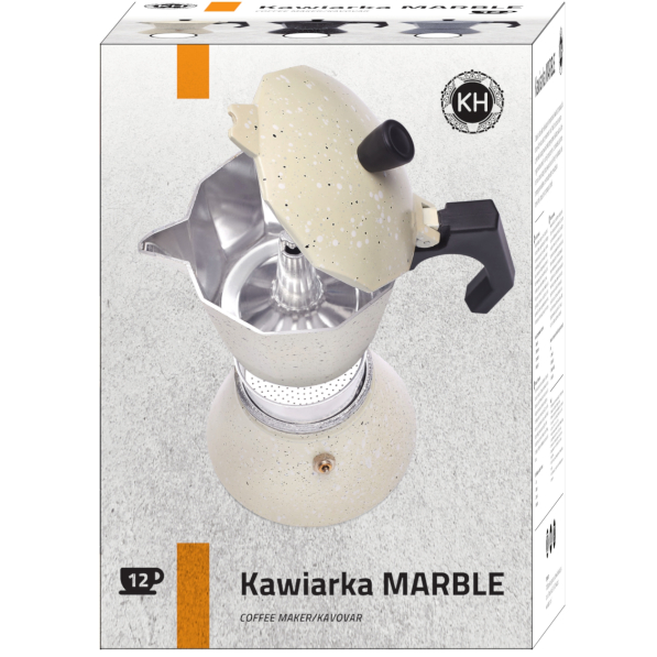 Kawiarka aluminiowa ciśnieniowa KONIGHOFFER VANILLA MARBLE na 12 filiżanek espresso (12 tz)