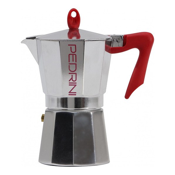 Kawiarka aluminiowa ciśnieniowa PEDRINI KAFFETTIERA RED - kafetiera na 1 filiżankę espresso (1 tz)