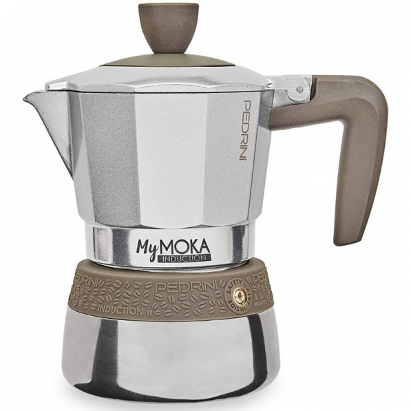 Kawiarka aluminiowa ciśnieniowa PEDRINI MyMOKA - na 6 filiżanek espresso (6 tz)